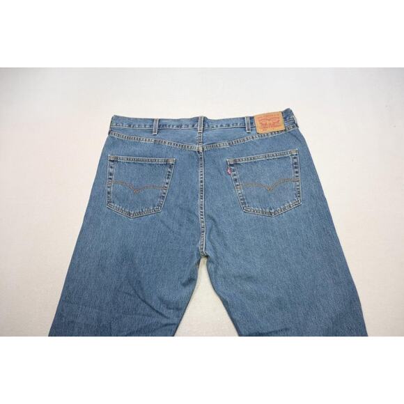 Levi's 505 Regular Fit Straight Rugged Denim Blue Jeans Mens Sz 44 x 30 - Picture 7 of 8